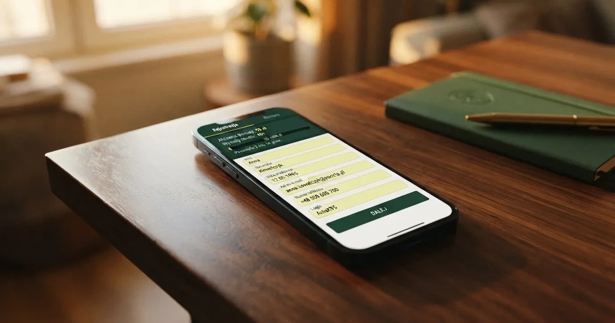 Smartfon z formularzem zakładania konta gracza i zakładką aktywacji środków bonusowych w sekcji konta